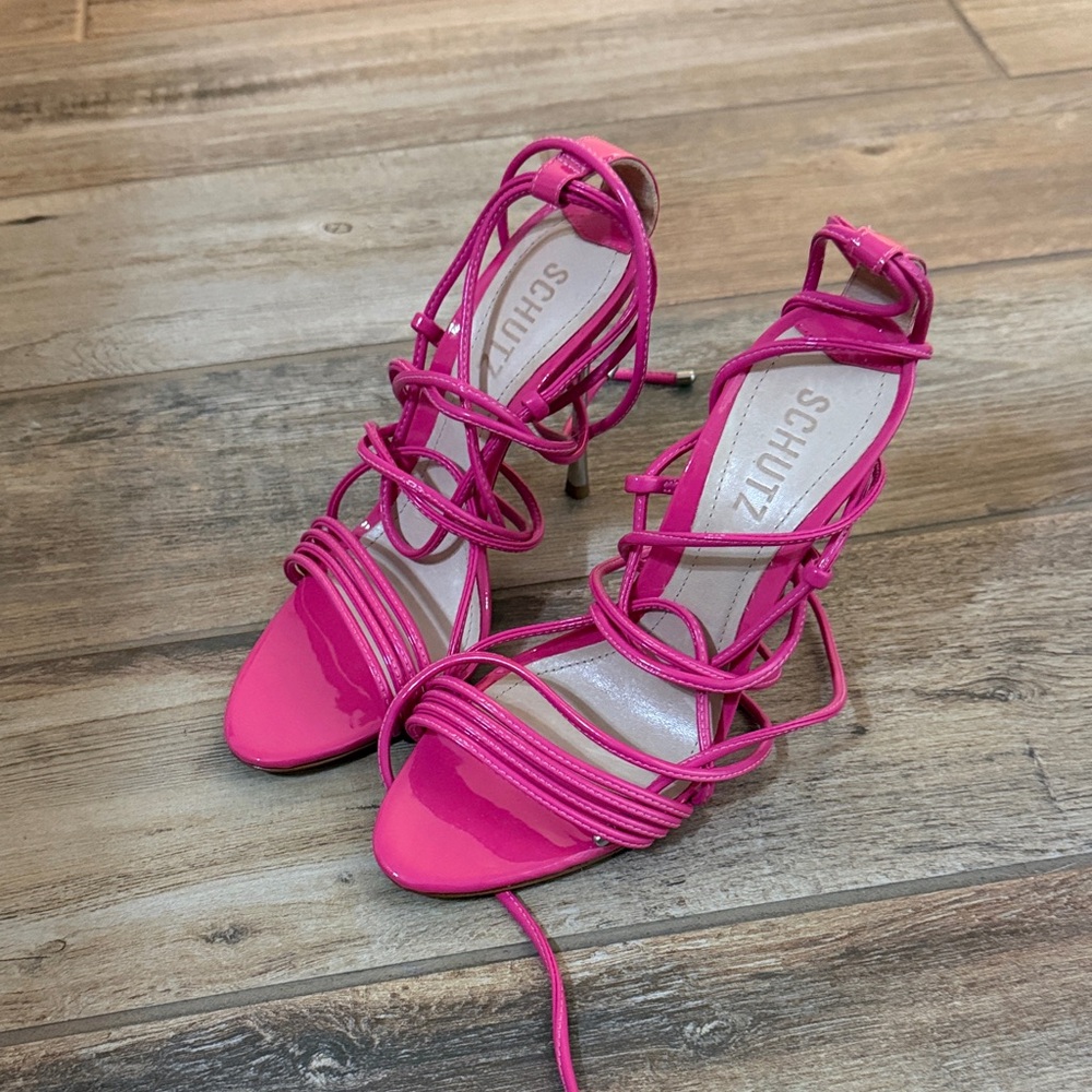SCHUTZ Fuchsia Strappy Heels
